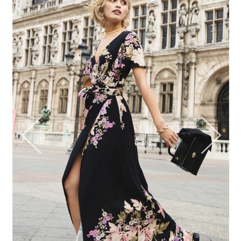 Floral Black Maxi Dress